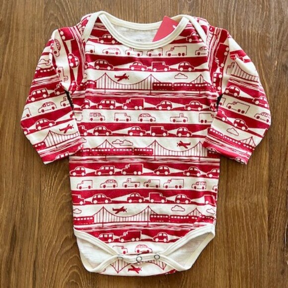 Long-sleeve cars & trucks onesie NWT